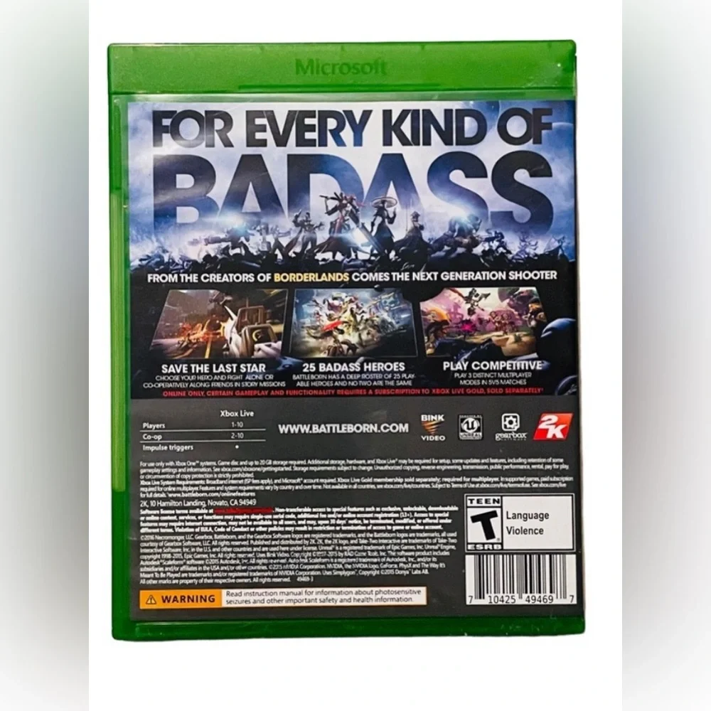 New BATTLEBORN XBOX ONE Video Game Microsoft